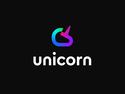 Unicorn abstract brand identity colored colorful creative kreatank logo mark rainbow simple unicorn