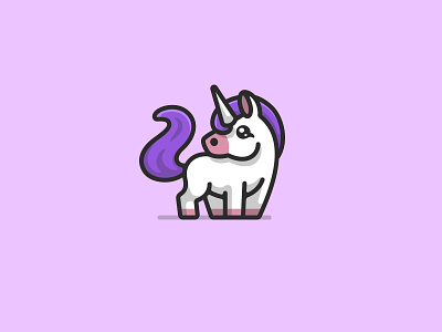 Unicorn character cute horse illustration kreatank logo mascot playful sweet unicorn
