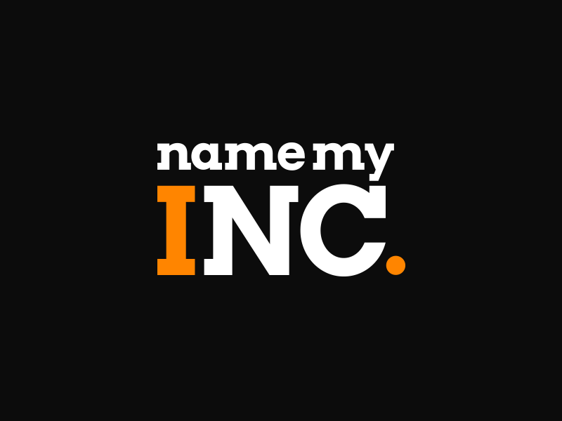 Name my INC. brand identity branding gif inc kreatank logo logotype name orange serif text type typing