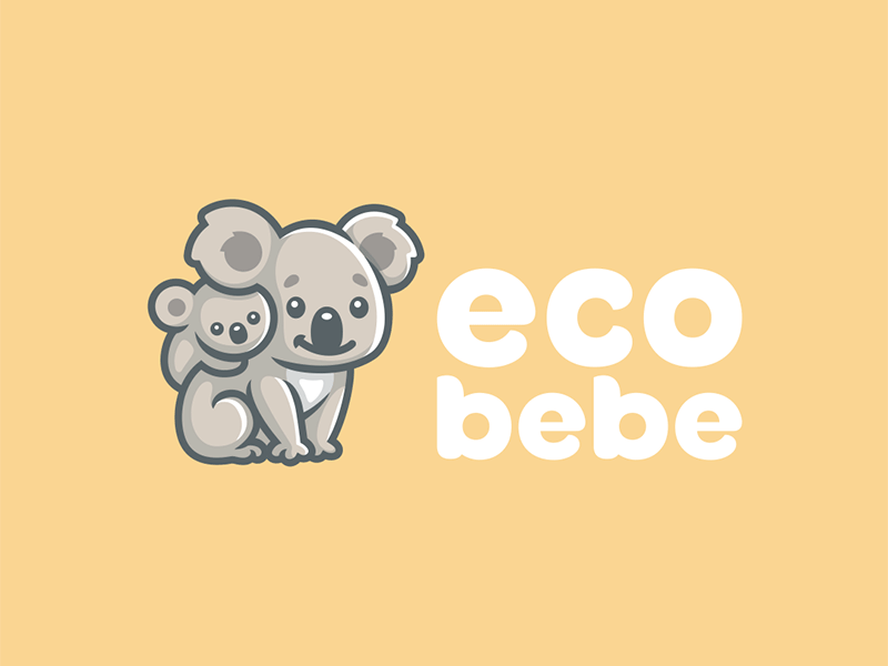 Eco Bebe animation baby bio products brand identity branding cute eco gif koala logo mom playful sleepy