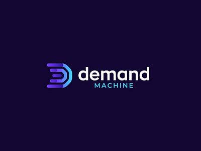 Demand Machine abstract brand identity corporate digital dm kreatank letter mark lines logo logo mark tech technology