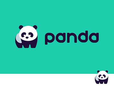Panda 2.0 animal character custom cute flat font illustration kreatank logo panda playful type