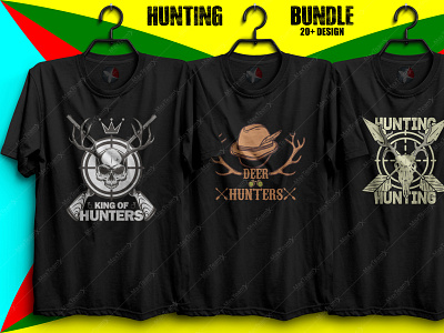 20+ Print Ready Editable Hunting T-Shirts Design Bundle :) hunter hunters hunting hunting apparel design hunting t shirt ournayem