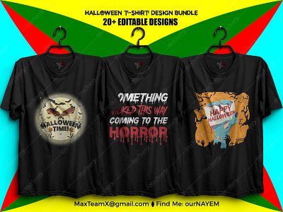 20+ Print Ready Editable Halloween T Shirts Design Bundle :)1 designer nayem freelancer nayem halloween halloween bash halloween design halloween party horror illustration ournayem tshirt design