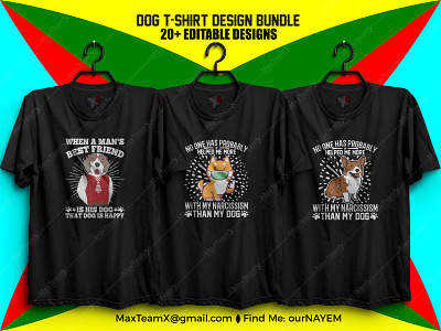 20+ Print Ready Editable Dog T-Shirts Design Bundle :)5 cane corso design dog golden retriever greyhounds hot dog illustration maxteamx ournayem puppies rottweiler tshirt design