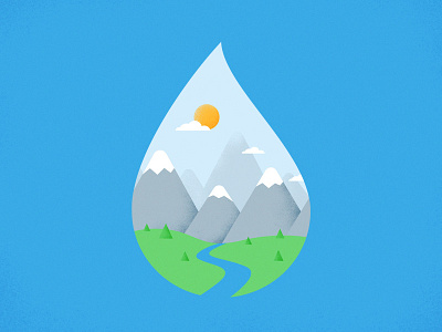 Drop illustration landscape water