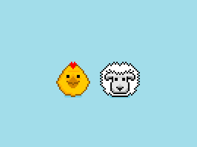 Pixel Farm chick farm illustration pixel sheep