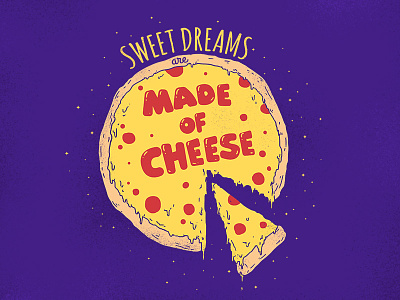 SWEET DREAMS ARE MADE OF CHEESE cute illustration pizza threadless