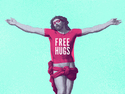 Free hugs art design free fun hug jesus pink printing screen threadless tshirt vector