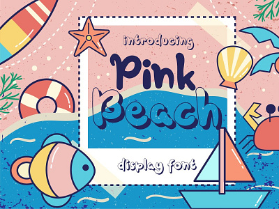 pink beach author junior chocolate cheese font design illustration