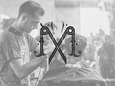 Double M Vintage Monogram Behance 10 barber barbershop logo branding design hairdresser letter lettermark logo mlogo