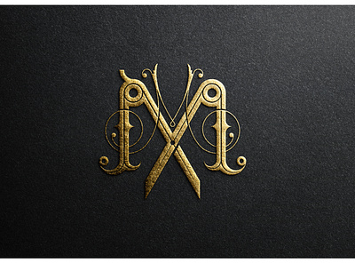 Double M gold graphic lettermark logo mlogo mockup monogram texture لوگو