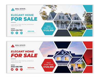 Clean, creative & stylish Real Estate Facebook Cover banner