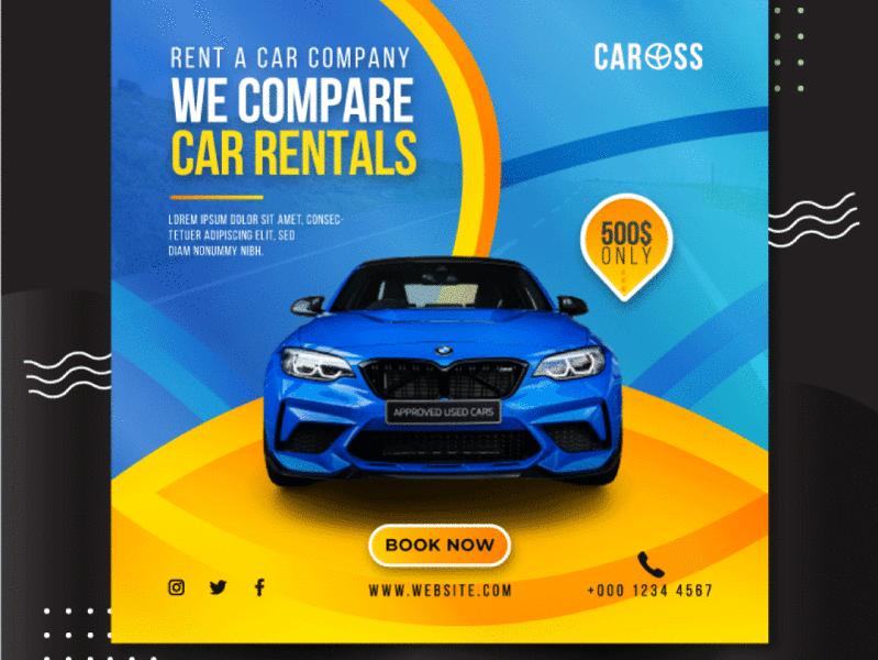 Car Rental Facebook and Instagram Banner Pack https://www.fiverr rental car