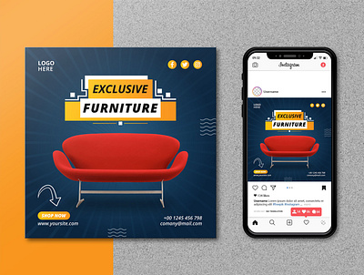 Furniture Sale Social Media Posts or Instagram Banners Template template