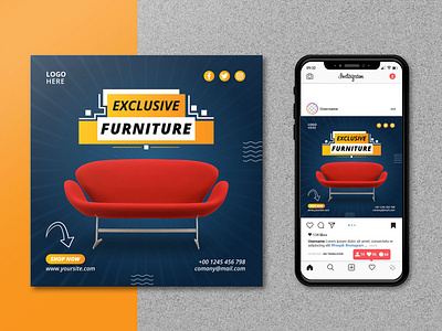 Furniture Sale Social Media Posts or Instagram Banners Template