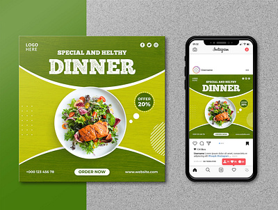 Special Food Social Media Post Banner Template print template