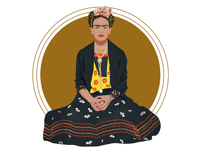 Frida Kahlo 2d adobe illustrator character flat frida kahlo fridakahlo illustration mexico woman