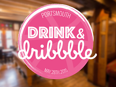 Another idea for Drink & Dribbble idea logo meetup