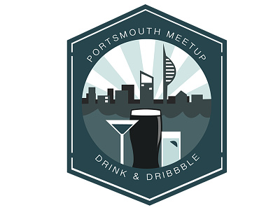 Dribbble Meet Portsmouth (Rebound 2) drink and dribbble playoffs portsmouth rebound retro sticker