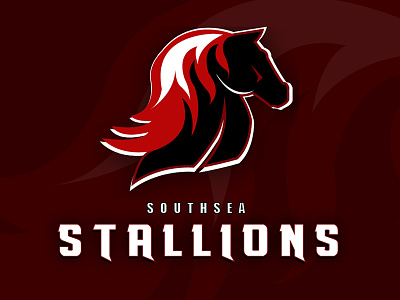 Southsea Stallions american football black horse logo nfl red