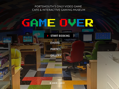 Game Over: Video Game Cafe pixel retro video game