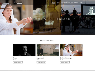 Film maker & visual artist website concept