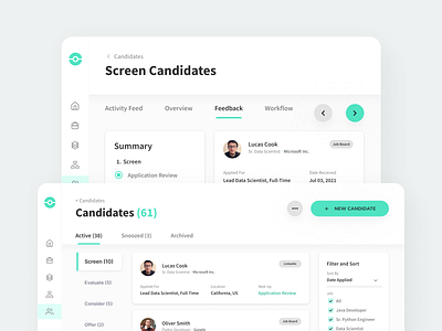 Candidate Dashboard | B2B Talent Management by Aubergine Solutions on ...