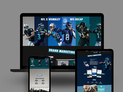 Nike - NFL x Wembley Raffle graphic graphic design illustration web design