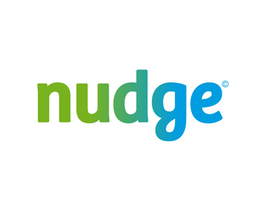 Nudge graphic identity logo design