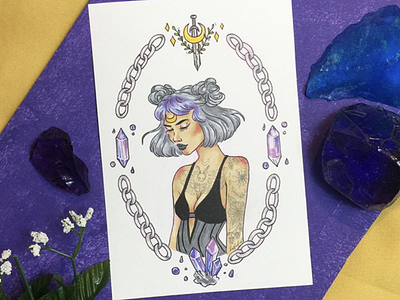 Amethyst Magic copic marker drawing hand drawn illustration illustrator magic art marker prismacolor tattoos traditional art