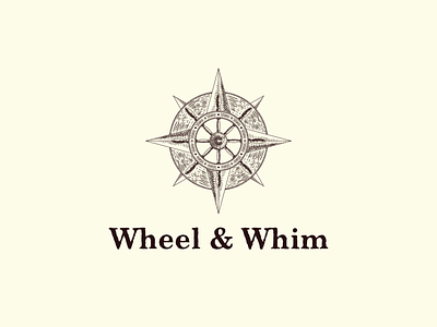 wheel & whim classiclogo compass crisp crosshatching hand drawn illustration illustration art inklogo inkstyle logofolio logoinspiration logos penandink vintagedesign vintagelogo wheel whim whimsy