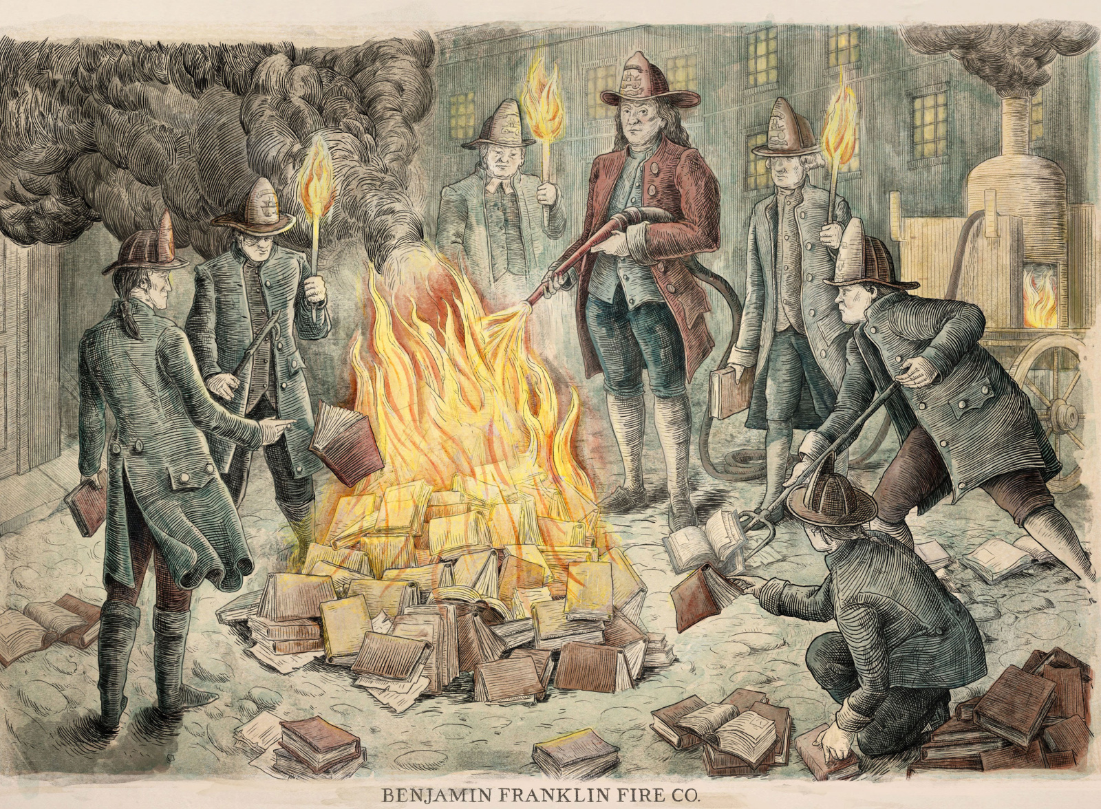 Ben Franklin Fire Co for Fahrenheit 451 by Barry Bruner on Dribbble