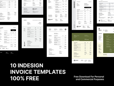 Free 10 InDesign Invoice Templates branding design graphic design indesign invoice invoice design invoice template invoice templates invoices invoices template layout design template