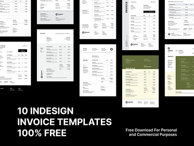 Free 10 InDesign Invoice Templates