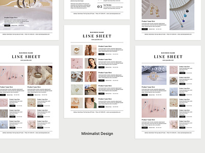 Line Sheet Templates canva canva template jewelry layout design line sheet template product catalog template
