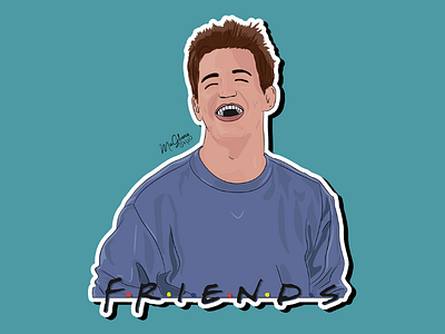 Ilustración Chandler Bing personaje serie "Friends"