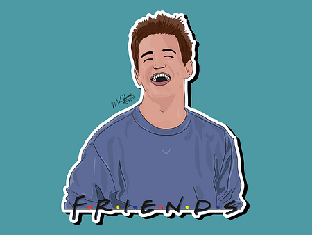 Ilustración Chandler Bing personaje serie 