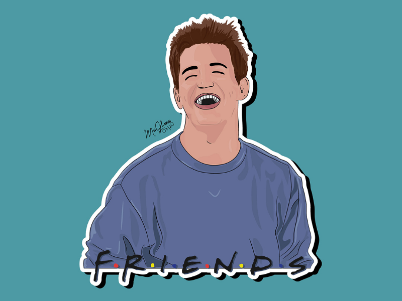 Ilustración Chandler Bing personaje serie 