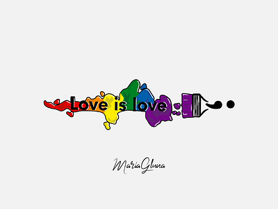 Ilustración love is love. art digital arte digital design desing graphic diseño gráfico illustrator ilustración lgbt loveislove orgullo pride