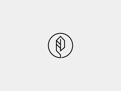 Feather Logo Mark circular design feather logo mark minimal modernist round simple