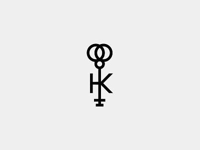 HK Key Monogram design geometric grid h hk k letter logo mark minimal monogram symmetric