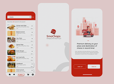 Smochops - order satisfying small chops from eateries. app daily design flat good illustration minimal sample trend ui uiux ux