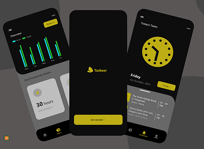 Taskeer - monitor your activities and track your productivity. app branding design flat illustration inspiration logo minimal sample style trend ui ux vector