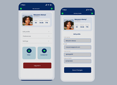 Profile (Entrypal App) - ticketing and event access app UI/UX. app branding design flat illustration logo minimal ui ux