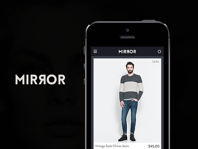 Mirror app clothing design fashion iphone mirror modern ui ux