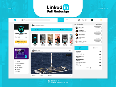 Linked In Full Redesign adobe illustrator adobe photoshop adobe xd branding design graphic graphicdesign ui uiuxdesign webdesign