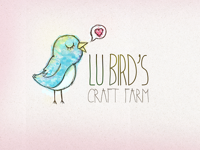 Lu Bird's Craft Farm Logo bird drawn heart jewelry logo