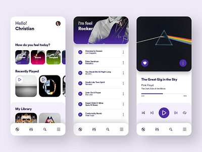 UI UX Inspiration N. 14 - Music App Concept adobe xd android app interaction ios music player ui ui design user experiences user interface ux ux design violet