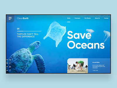 Web UI Inspiration - N. 15 - Save Oceans animals branding design hero image hero section inspiration landing landing page nature ocean oceanic ui design web design website wild wildlife